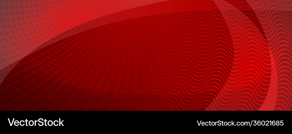 Red Abstract Curves & Dots Background Vector Image
