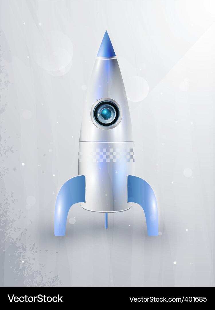 Retro Rocket Icon Set vector image