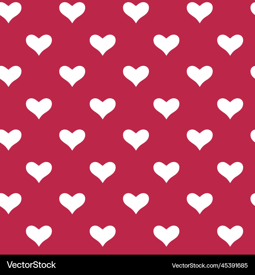 Seamless repeat pattern with white hearts half Seamless repeat pattern with white hearts half Vector Image