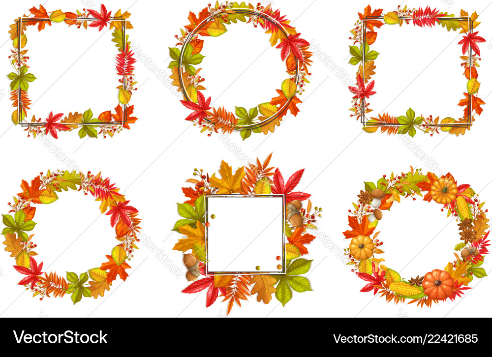 Seasonal set fall frame Seasonal set fall frame vector image