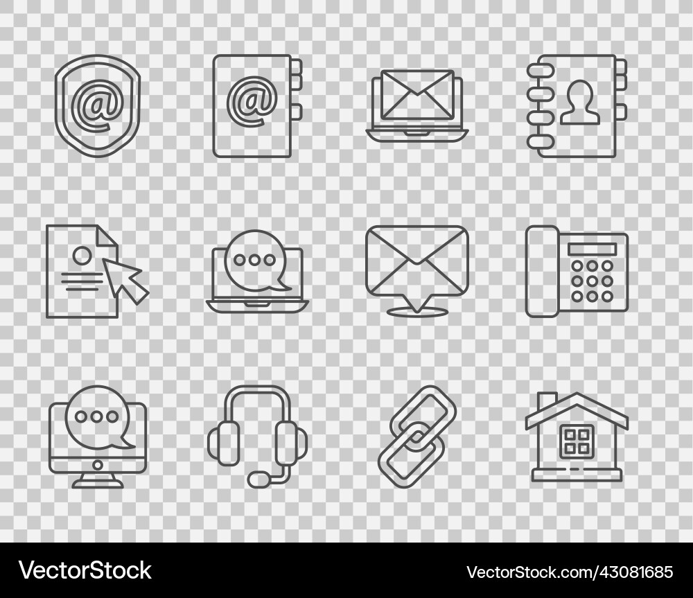 Set line chat messages notification on monitor vector image