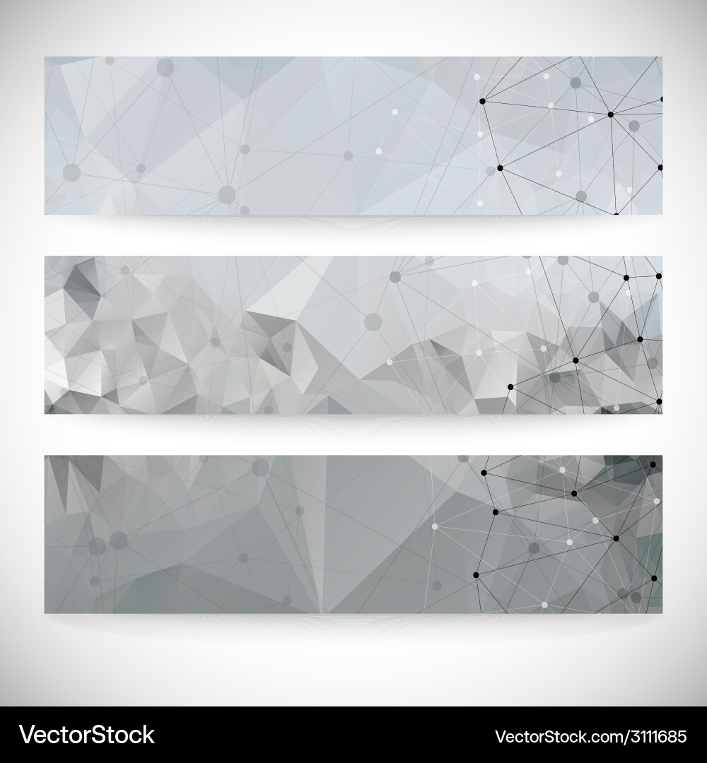 Set of abstract backgrounds molecule structure vector image
