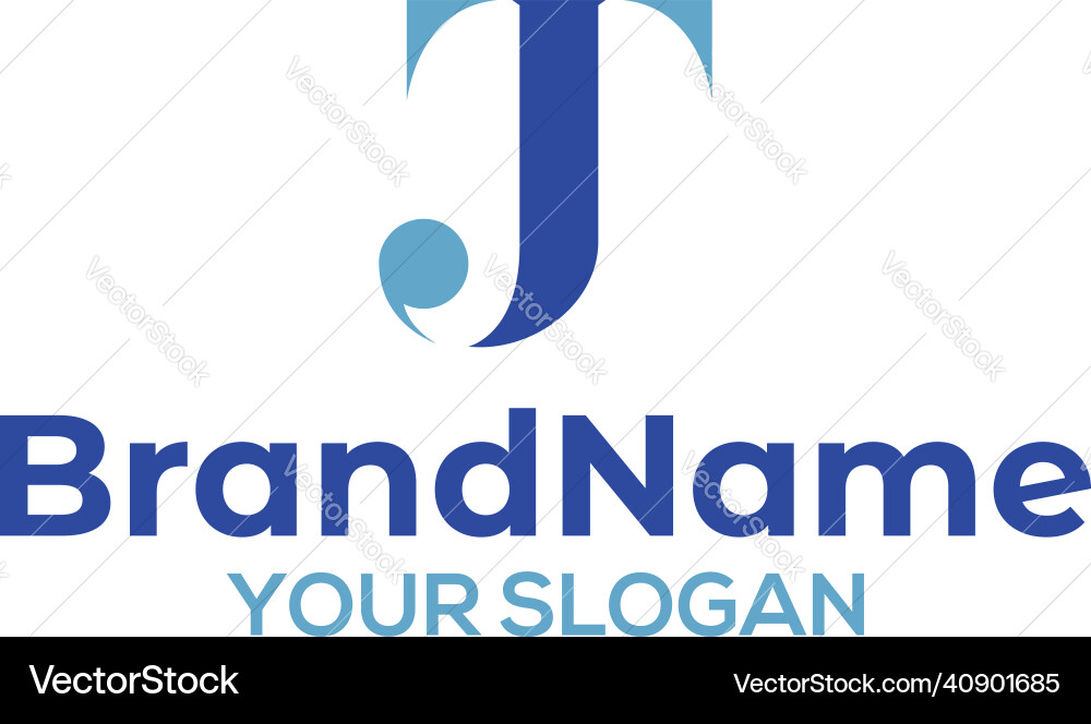 Simple initial tj logo design Royalty Free Vector Image