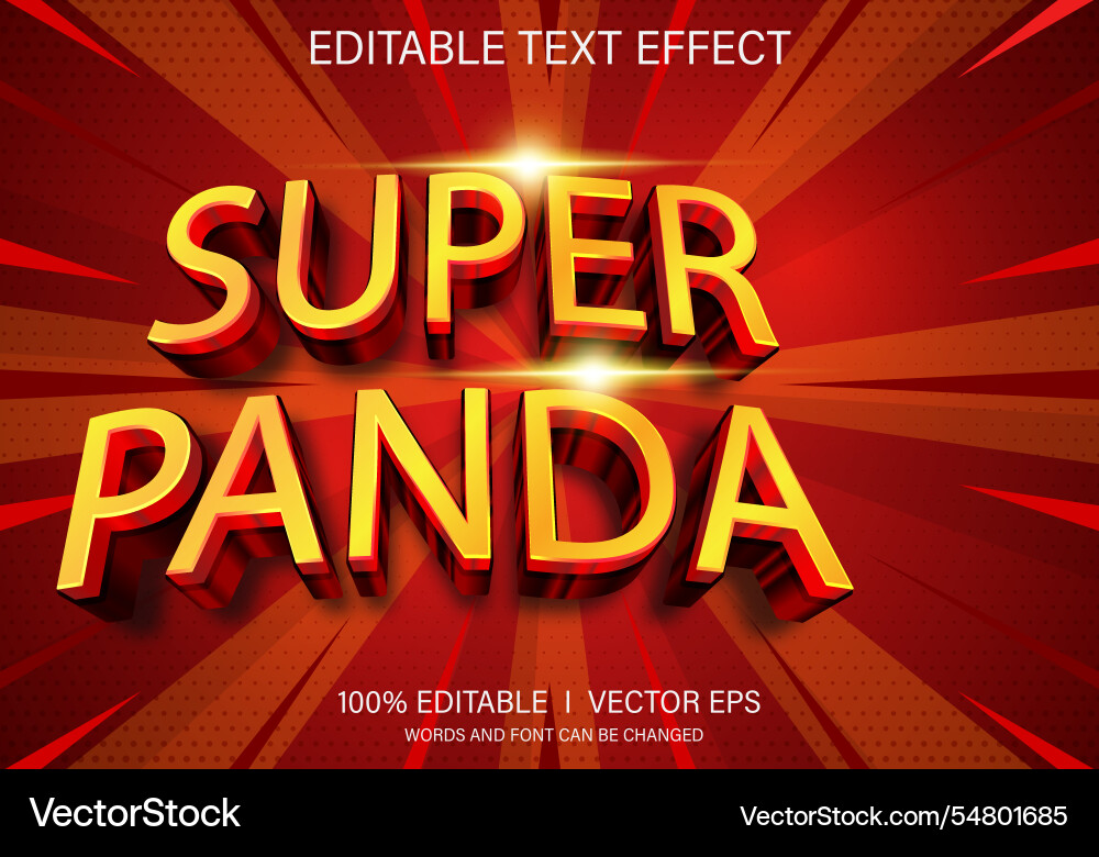 Super panda text effect with modern style design Super panda text effect with modern style design vector image