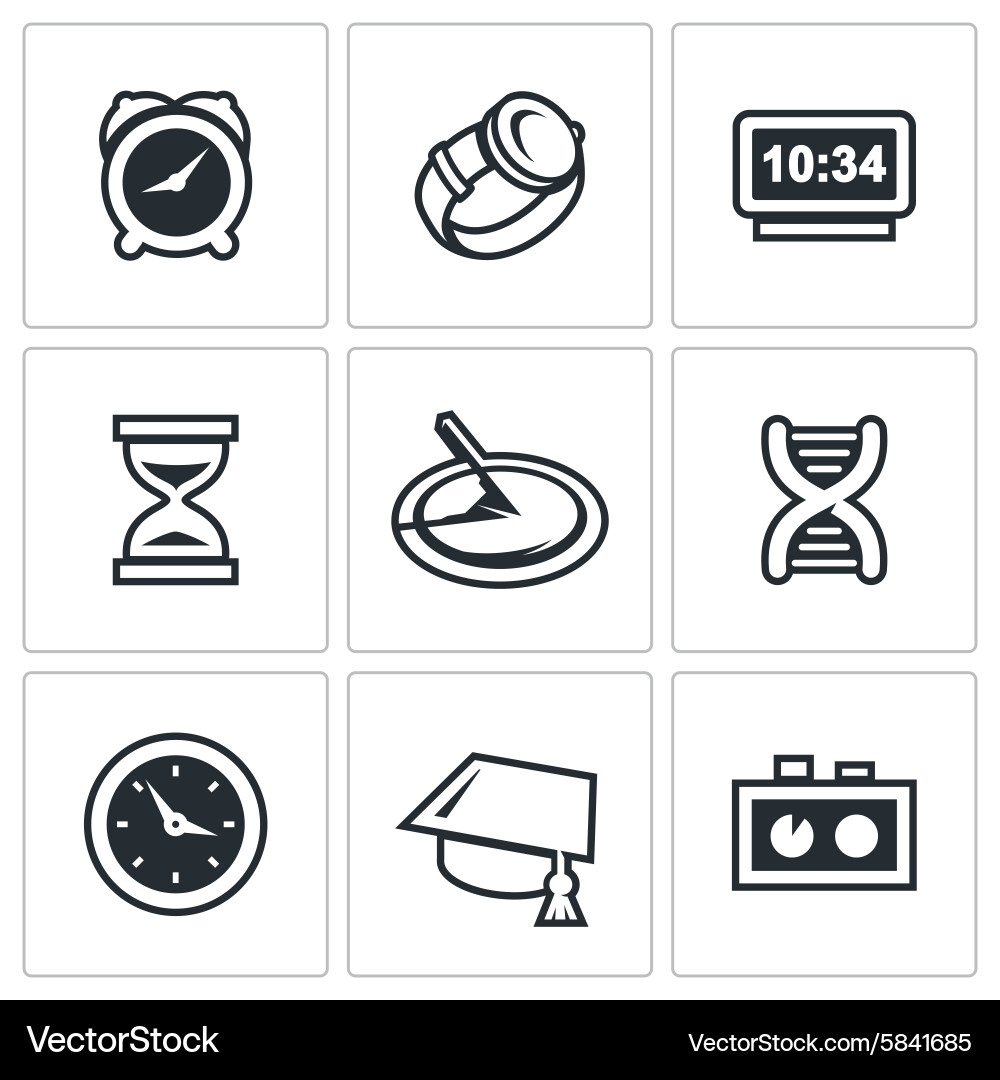 Various clock and a method for determining time vector image