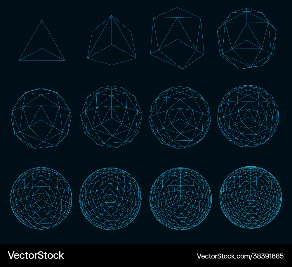 Wireframe Geometric Sequence vector image