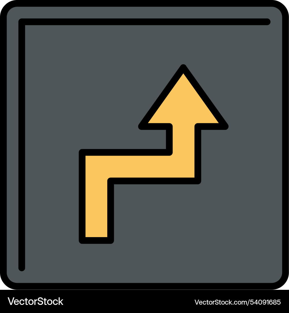 Zigzag arrow line filled icon design Vector Image