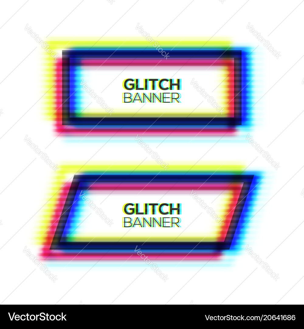 Abstract glitch texture square frame set Abstract glitch texture square frame set vector image