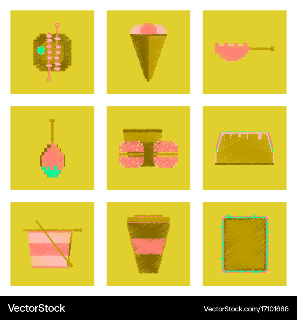 Assembly of flat shading style pixel icon fast Vector Image