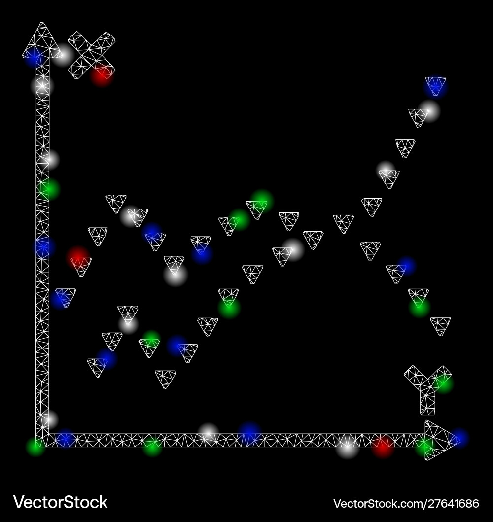 Bright mesh 2d dotted functions plot with flash Bright mesh 2d dotted functions plot with flash vector image