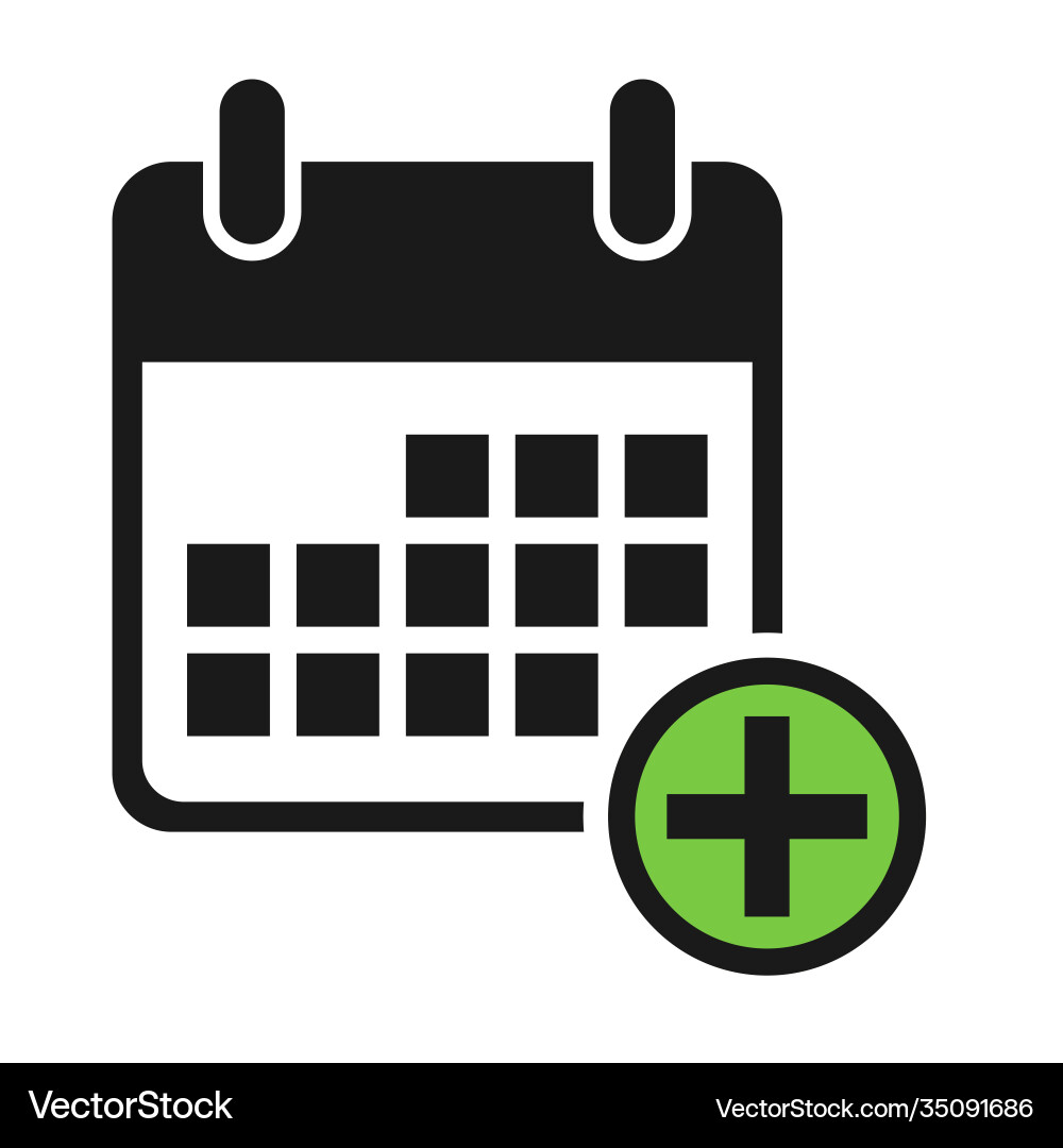 Calendar icon add date event symbol isolated Calendar icon add date event symbol isolated vector image