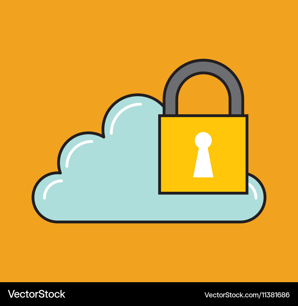 Cloud computing data storage vector image