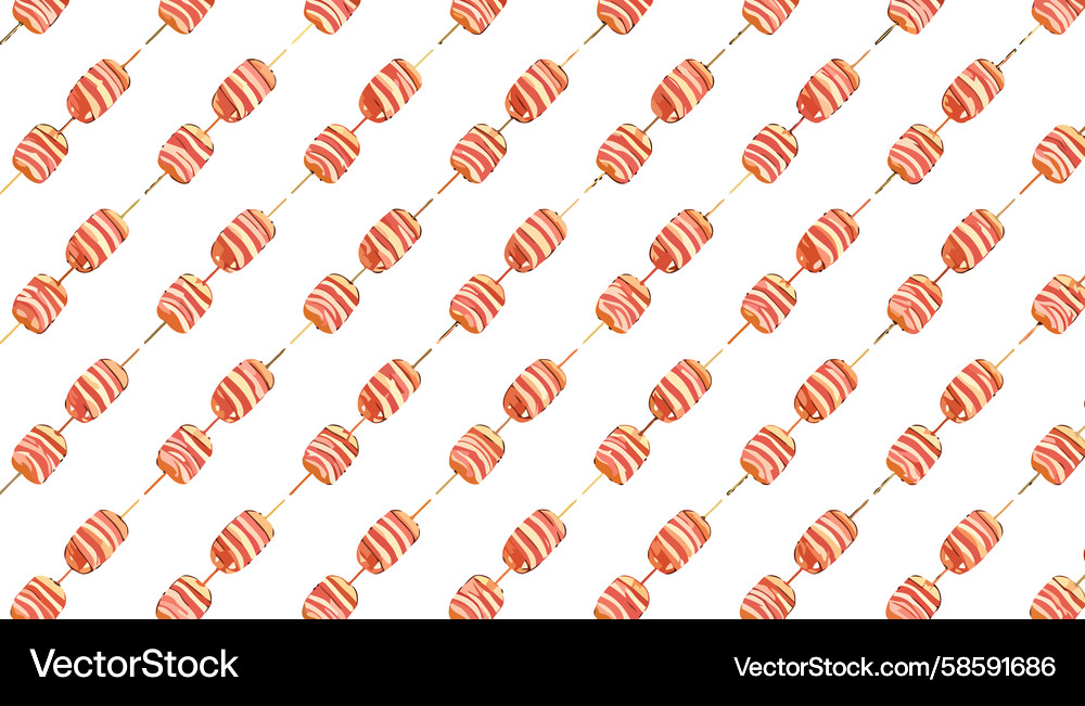 Diagonal Bacon Pattern Vector Image