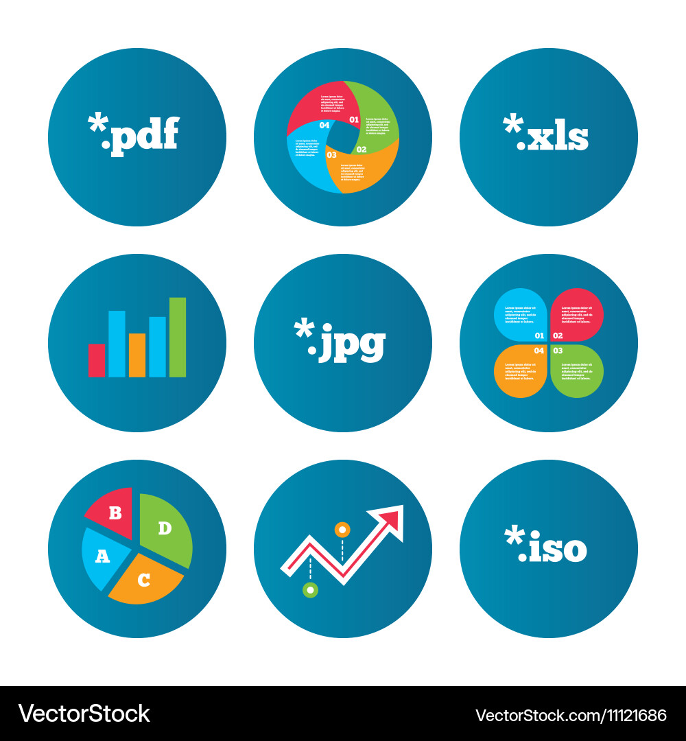 Document signs file extensions symbols Vector Image