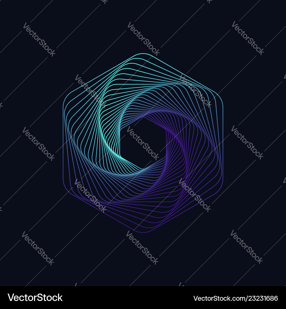 Dynamic Hexagonal Shape - Abstract vector image