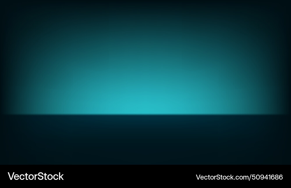 Empty blue green smooth glow dark studio Empty blue green smooth glow dark studio vector image