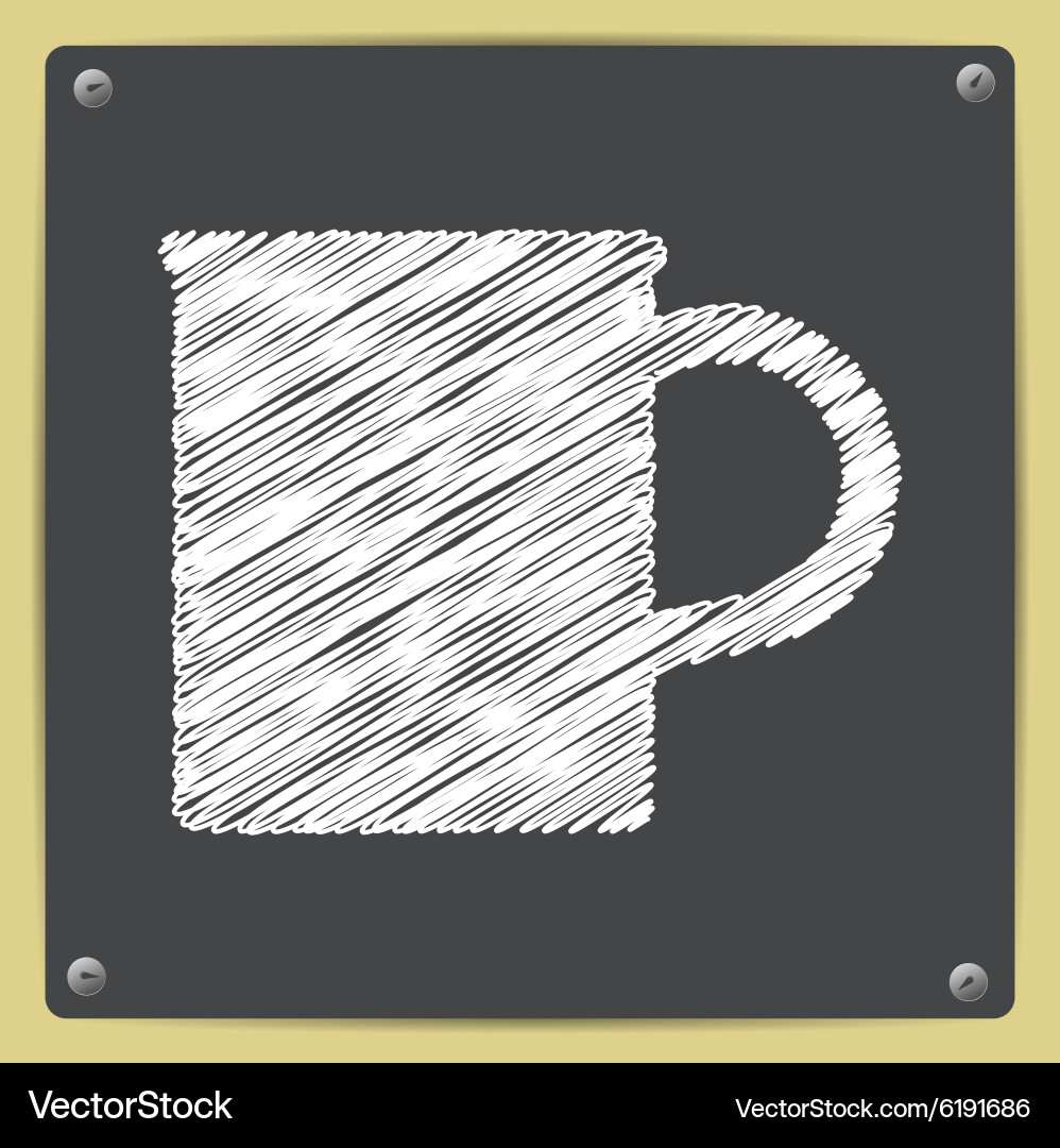 Flat color cups on shelf set vector image