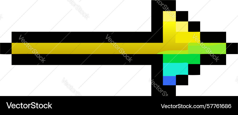 Gradient pixel arrow dynamic digital progression vector image