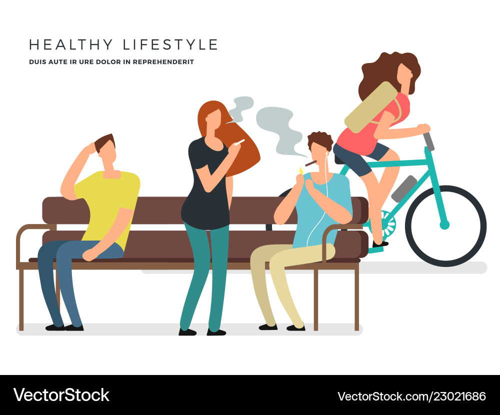 Healthy lifestyle poster design vector image