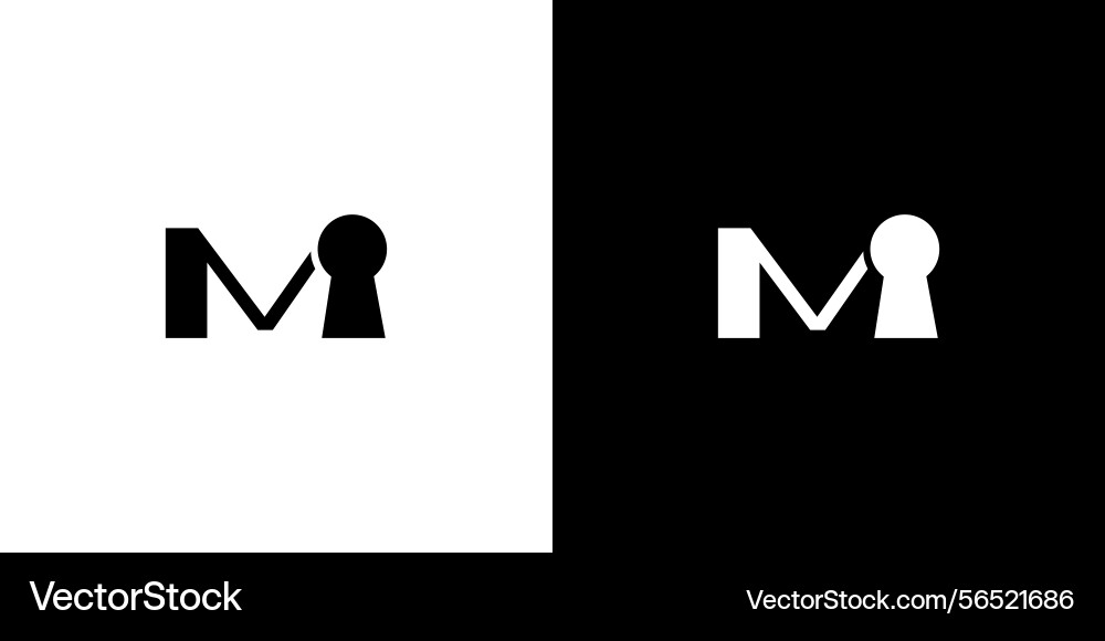 Initial m key logo design is simple and unique Vector Image