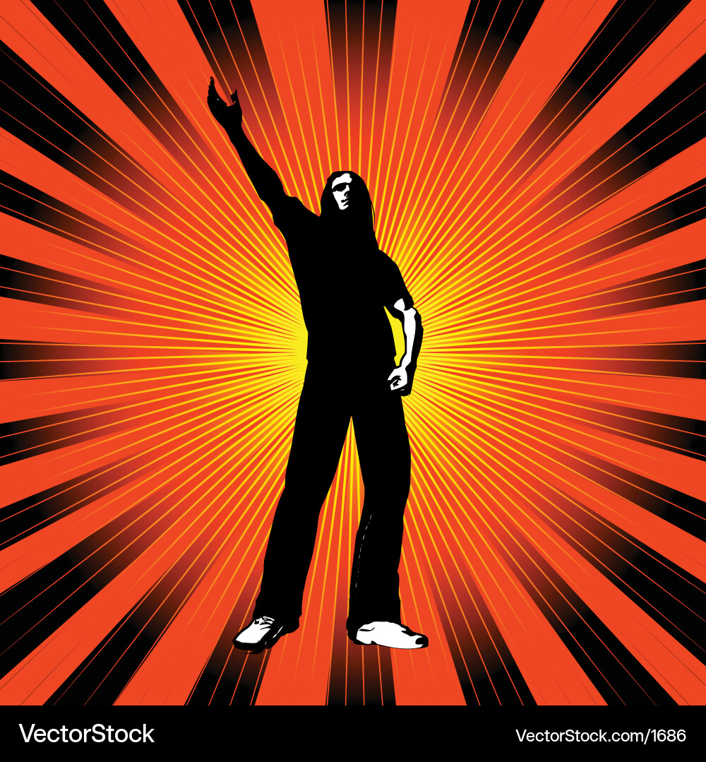 Man with Elevated Arm Vector Image