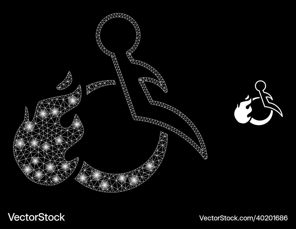 Mesh net fired disabled person with light Mesh net fired disabled person with light vector image