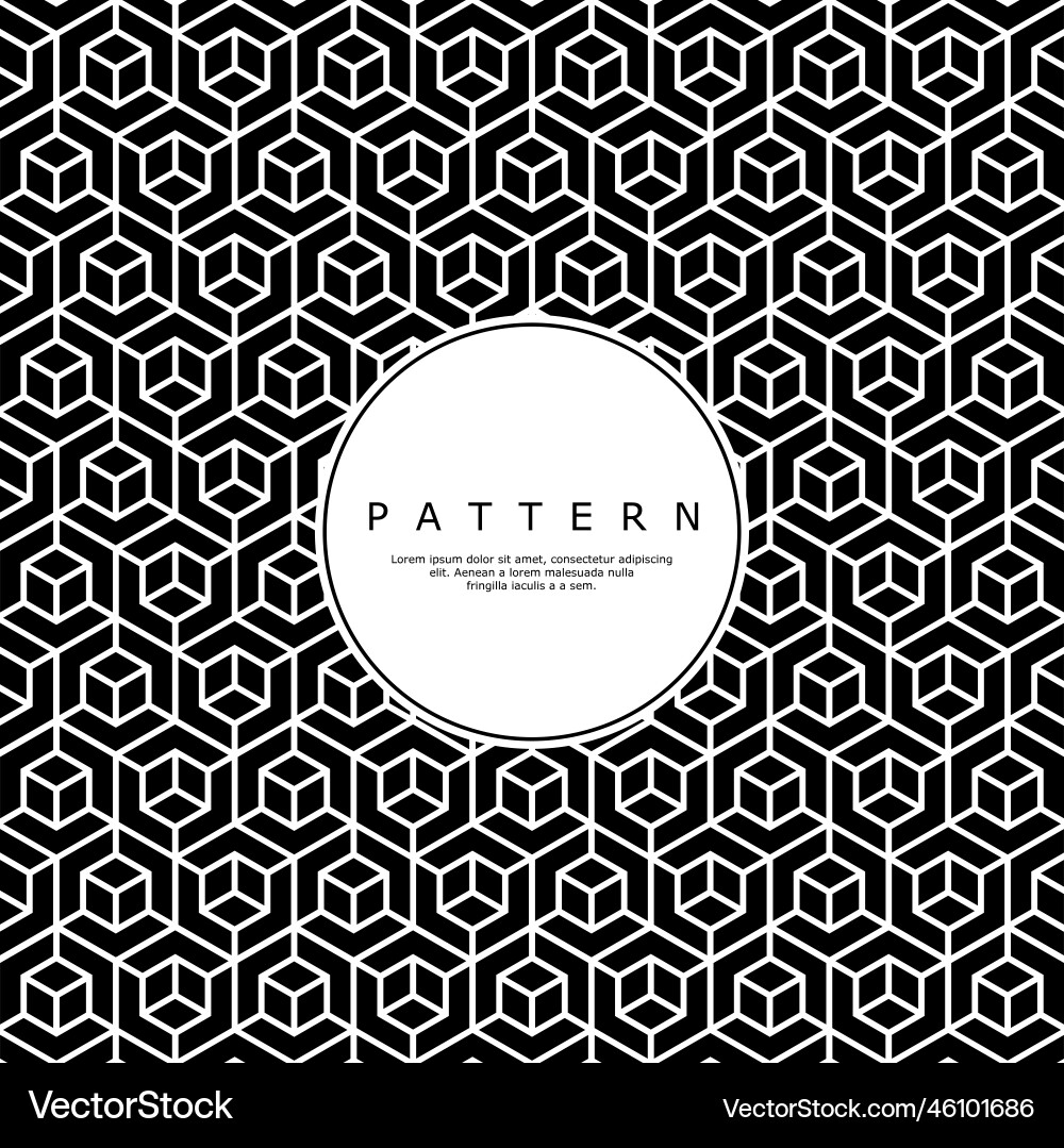 Modern black box line abstract pattern design vector image