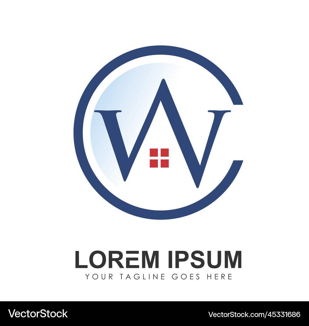 Monogram logo initial letters wc Vector Image