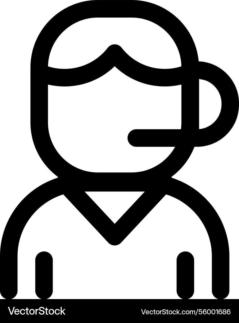 Operator icon thin linear style design isolated Operator icon thin linear style design isolated vector image