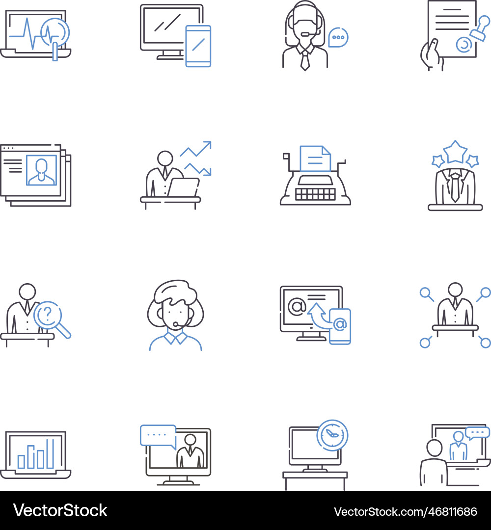 Procedure line icons collection operation Vector Image