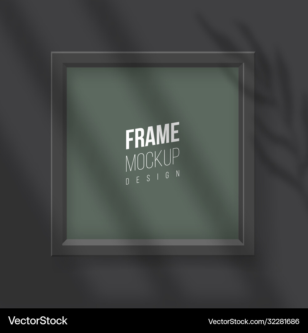 Realistic square empty picture frame with window Vector Image