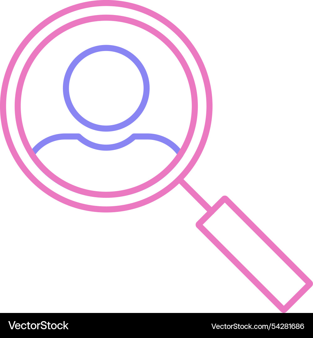 Search user line two colour icon Vector Image