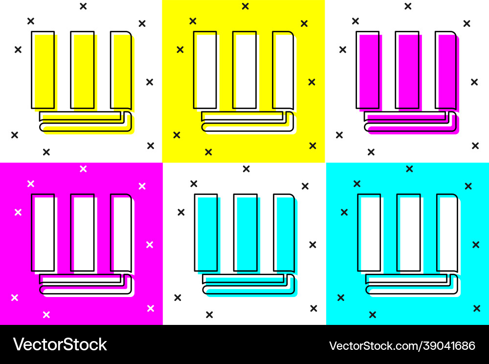 Set towel stack icon isolated on color background Vector Image