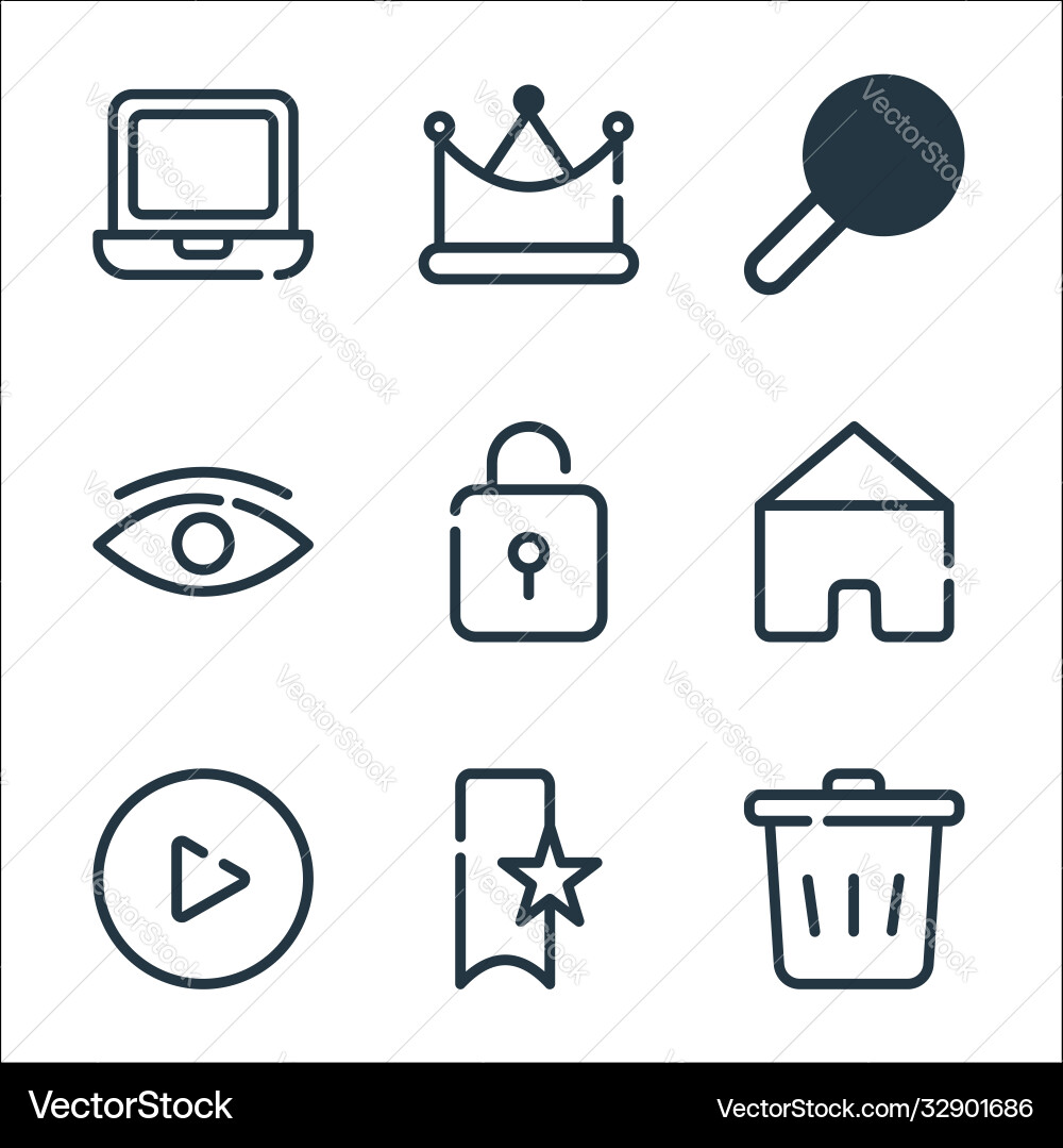 Ui master line icons linear set quality Ui master line icons linear set quality vector image