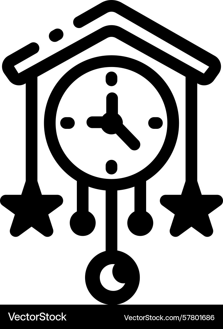 Weba linear style icon representing nursery clock Vector Image