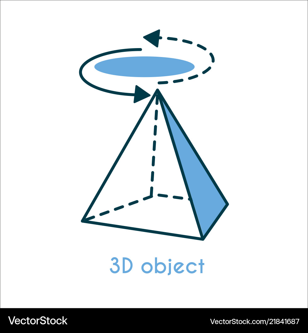 3d object flat line icon 3d object flat line icon vector image