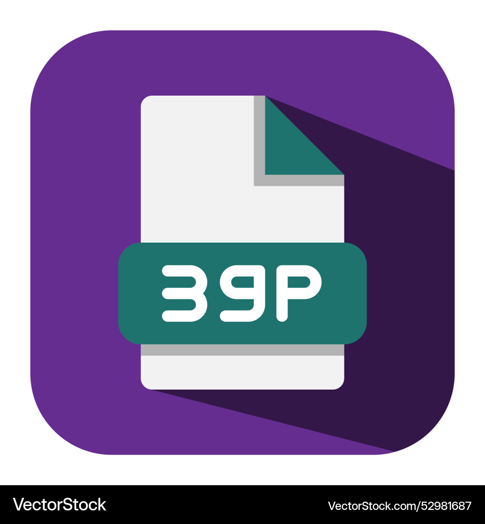 3gp file type flat icon extension document format 3gp file type flat icon extension document format vector image