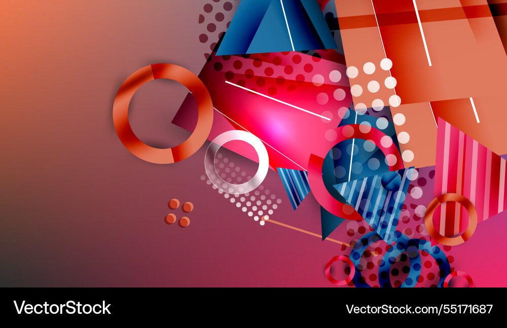 Abstract background geometric design with colorful Vector Image