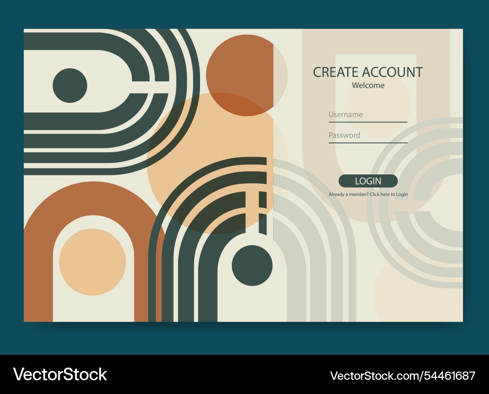 Account sign up and password page login ui ux Vector Image