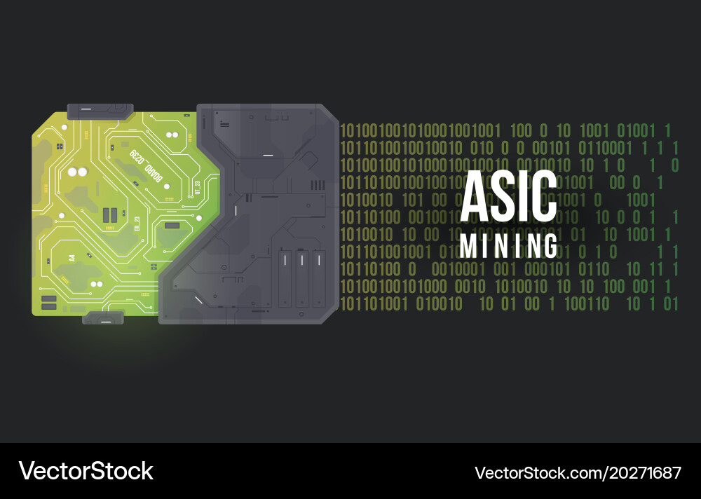 ASIC Mining Circuit Board Background vector image