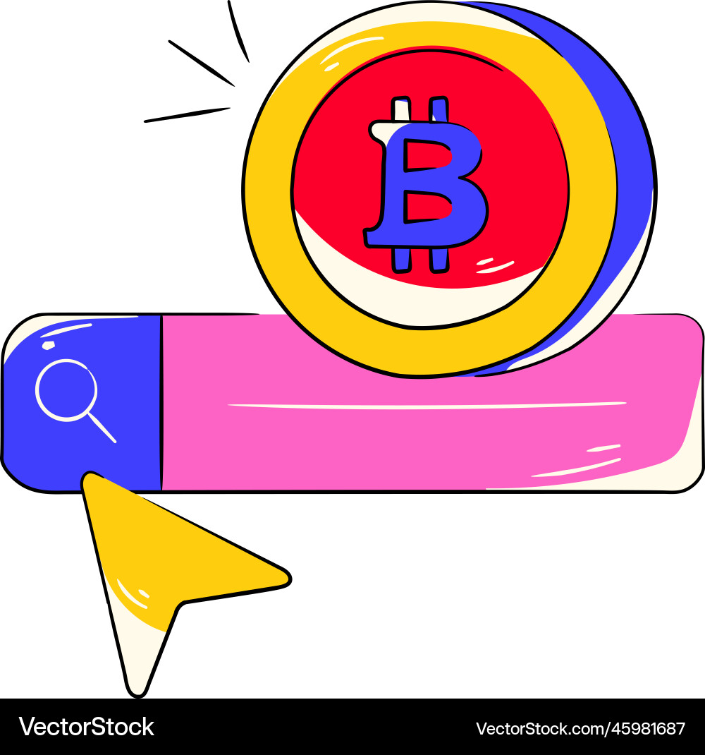 Bitcoin search (45981687) – Royalty-Free Vector | VectorStock