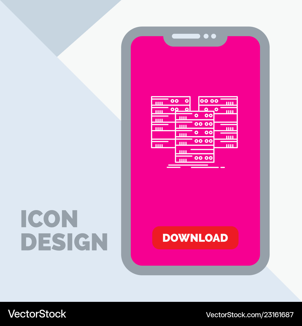 Center centre data database server line icon vector image