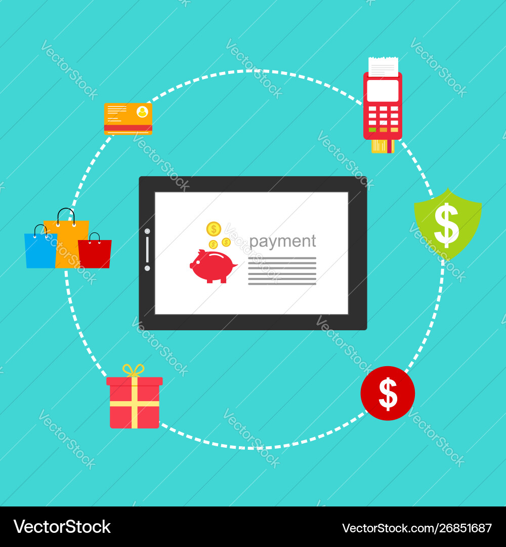 Concept online and mobile payments for web page Concept online and mobile payments for web page vector image