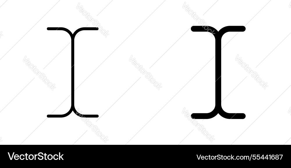Cursor text icon symbol collection on white Cursor text icon symbol collection on white vector image
