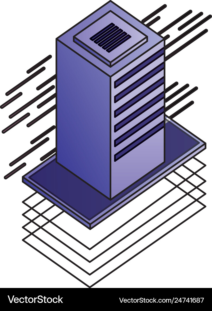 Database server isometric storage information Database server isometric storage information vector image