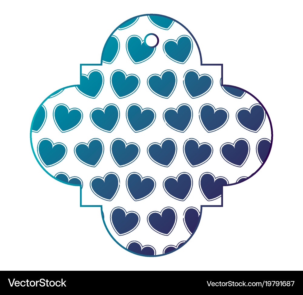 Elegant frame with hearts pattern background Vector Image