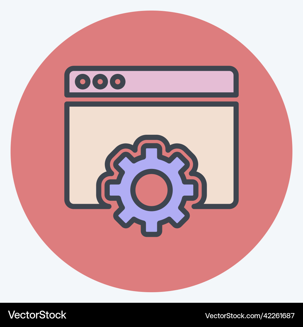 Icon browser settings suitable for user interface Vector Image