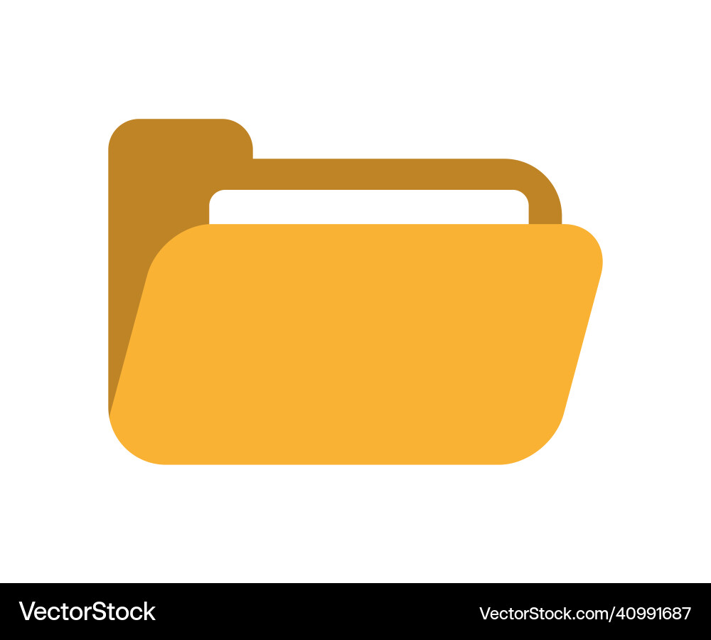 Icon of a open folder with document Icon of a open folder with document vector image