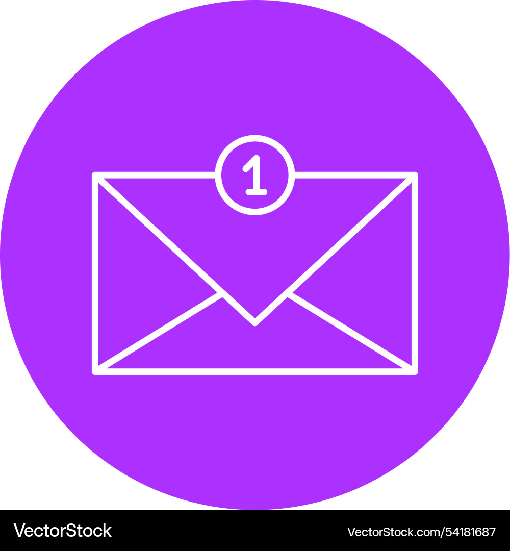 Inbox line circle icon Vector Image