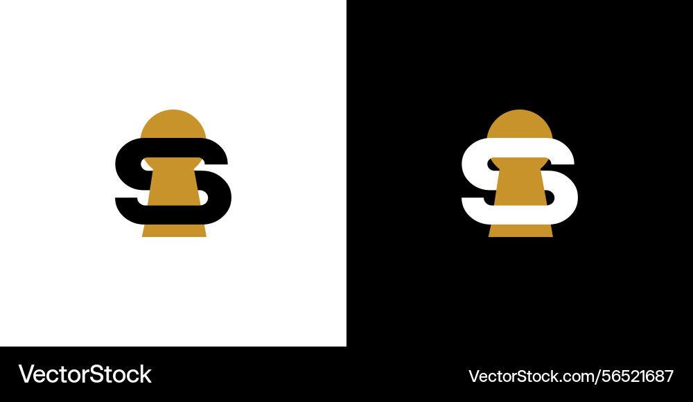Initial s key logo design is simple and unique vector image